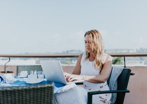 Woman using a laptop