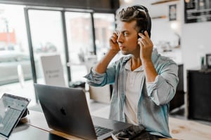 Man working on laptop